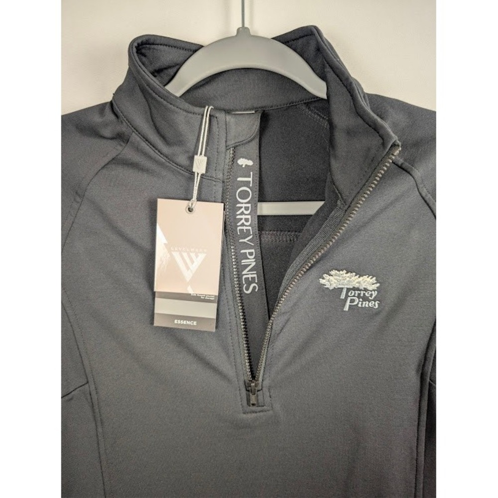 Levelwear Essence Quarter Zip Women SMALL Black Torrey Pines Golf Pullover NEW